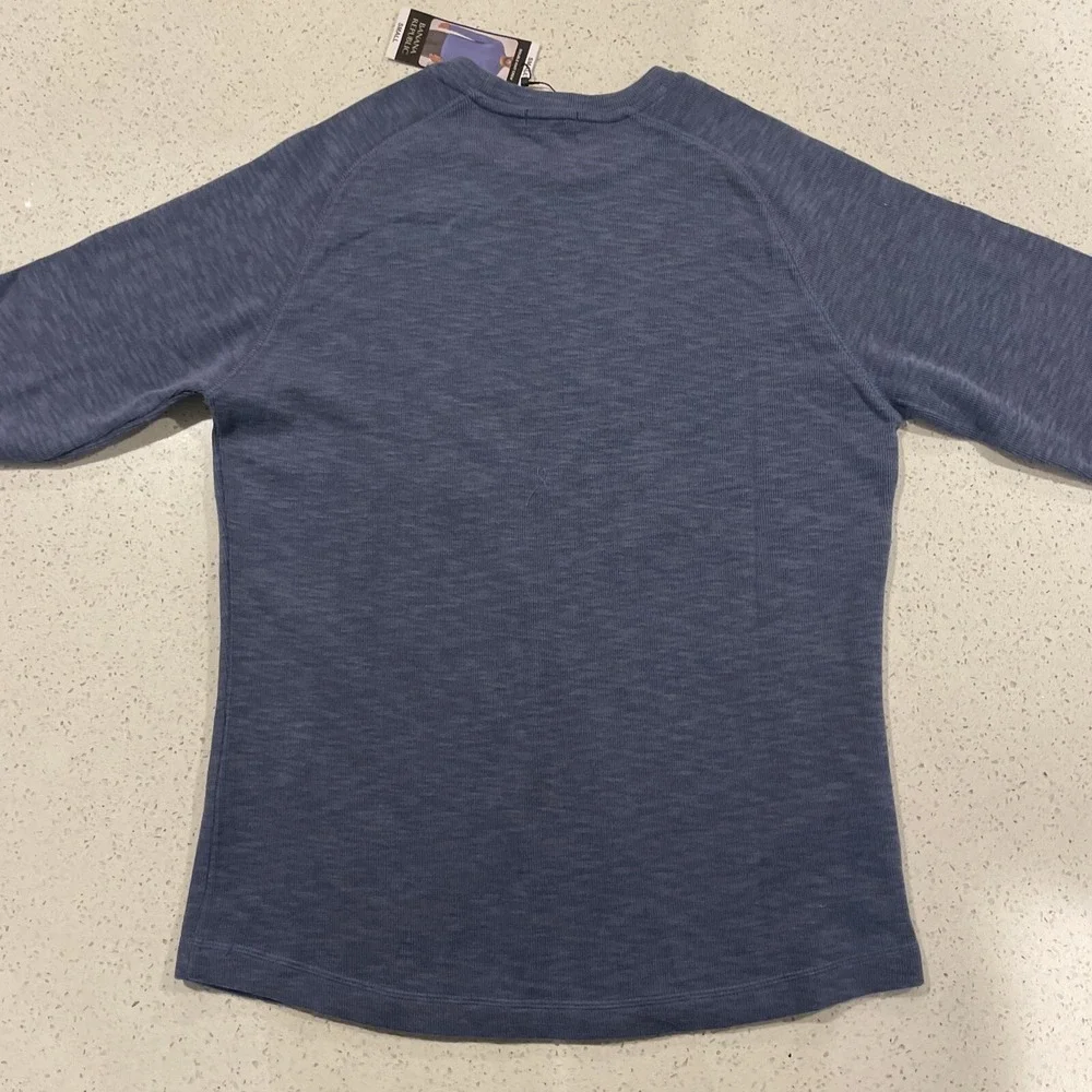 Banana Republic Men's Double Knit Long Sleeve Crewneck Shirt Indigo Size S NWT